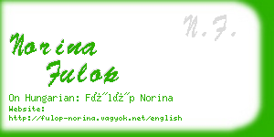 norina fulop business card